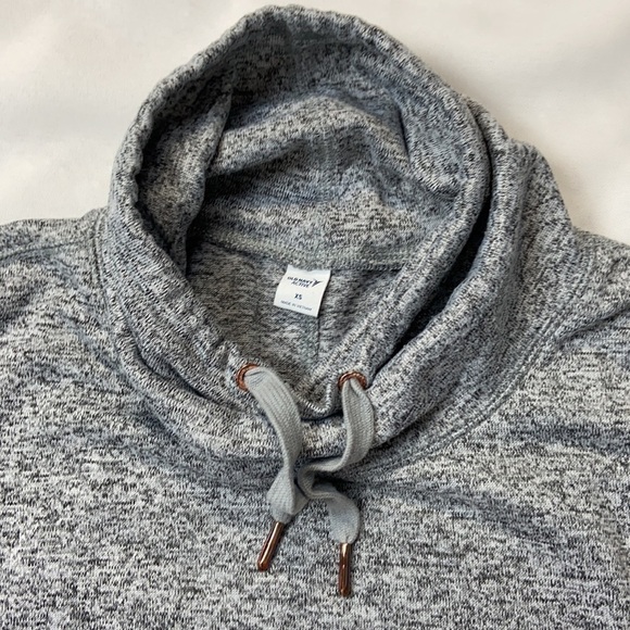 Old Navy Lightweight Cozy Knit Heather Grey Pullover Pocket Cowl Neck Sweatshirt - Picture 4 of 10